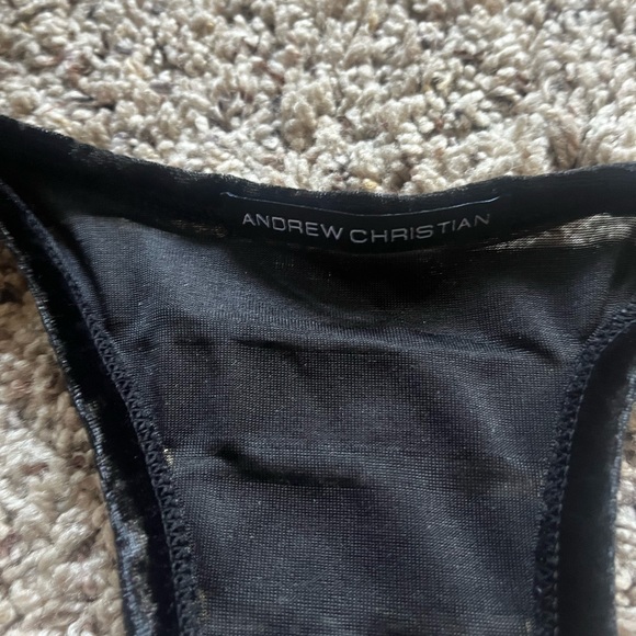 Andrew Christian Black Fuzzy (Velour) Tank Top (Small) - Picture 3 of 4